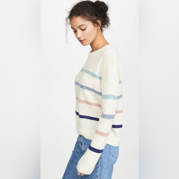 Rails Perci Seaside Stripe wool alpaca sweater light knit beachy boho XS NWOT - Picture 2 of 13